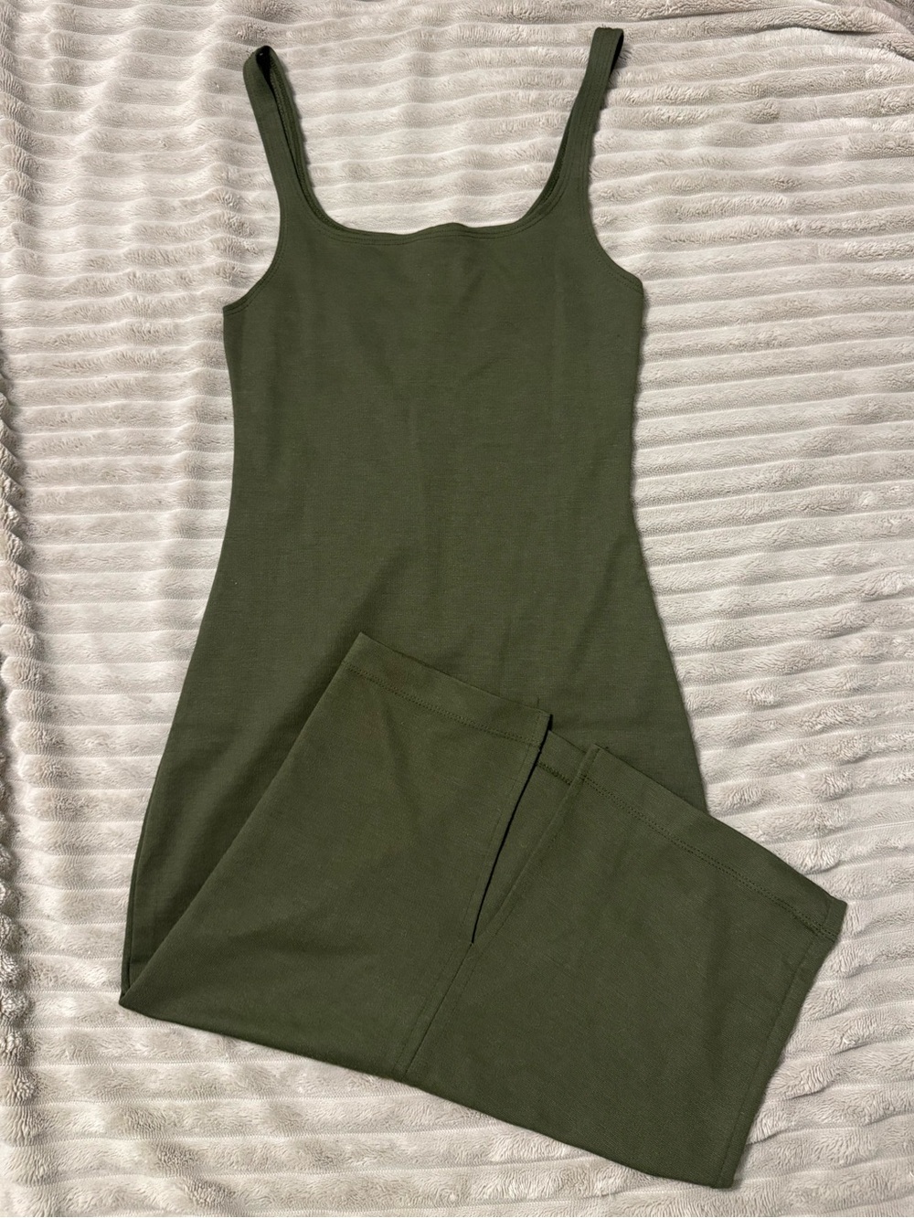 Zara Olive Green Knit Tank Dress